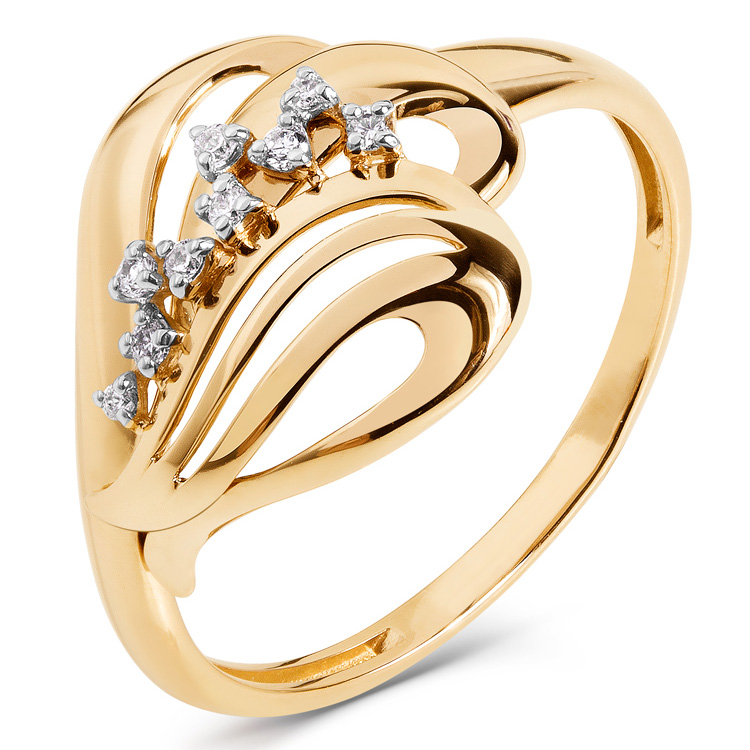 Кольцо, золото, фианит, 020181-1102